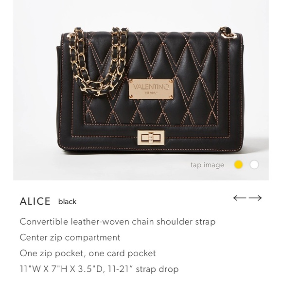 Mario Valentino Black and Gold ALICE Crossbody Bag - Picture 2 of 8